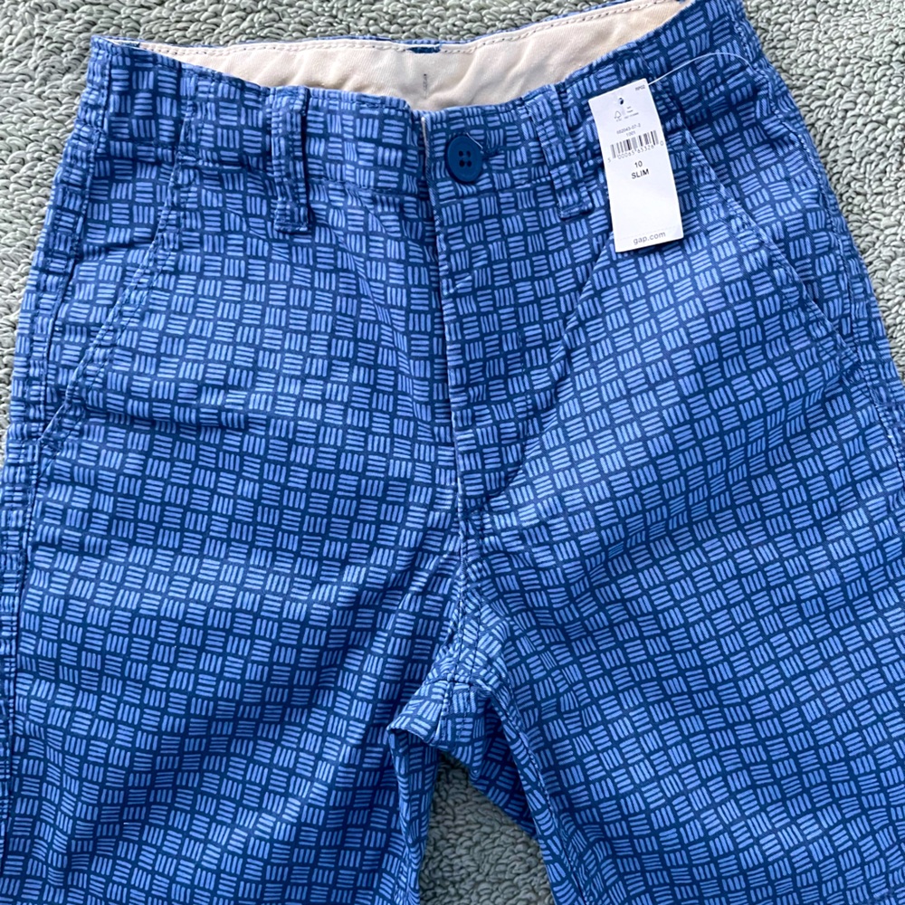 Boys Gap Kids size 10 slim blue pattern shorts. New with tags